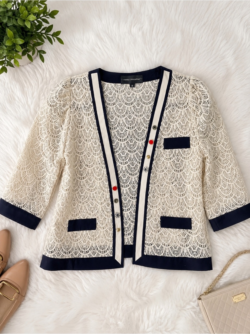 Lace Wedding Summer Cardigan Anthropologie Corey Lynn Calter Cream